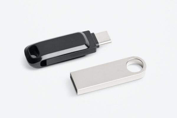 USB flash drive mockup set technology data storage device